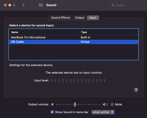 macOS virtual audio connection diagram