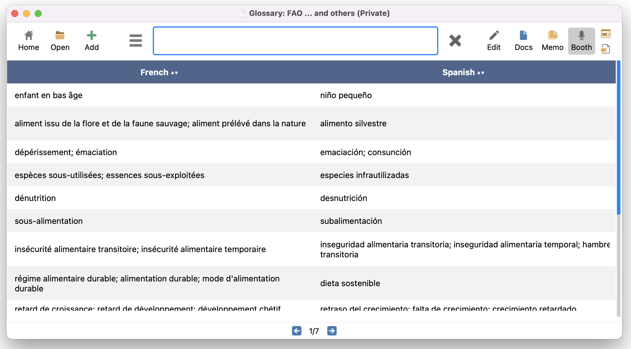 InterpretBank live search view
